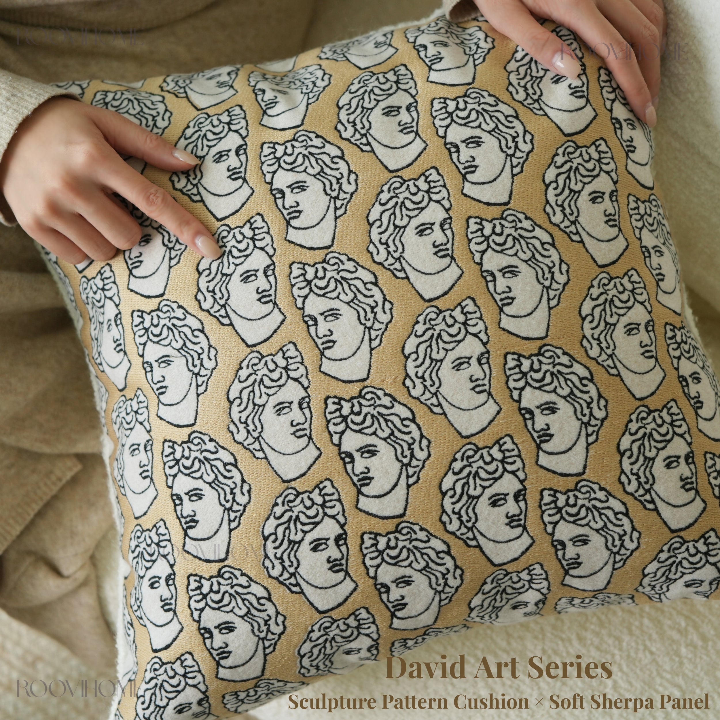 David Statue Modern artistic Decorative Cushions