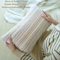 Cozy Pastel Embroidered Striped Cushions