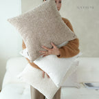 Solid Earthy Tone Teddy Bouclé Decorative Cushions