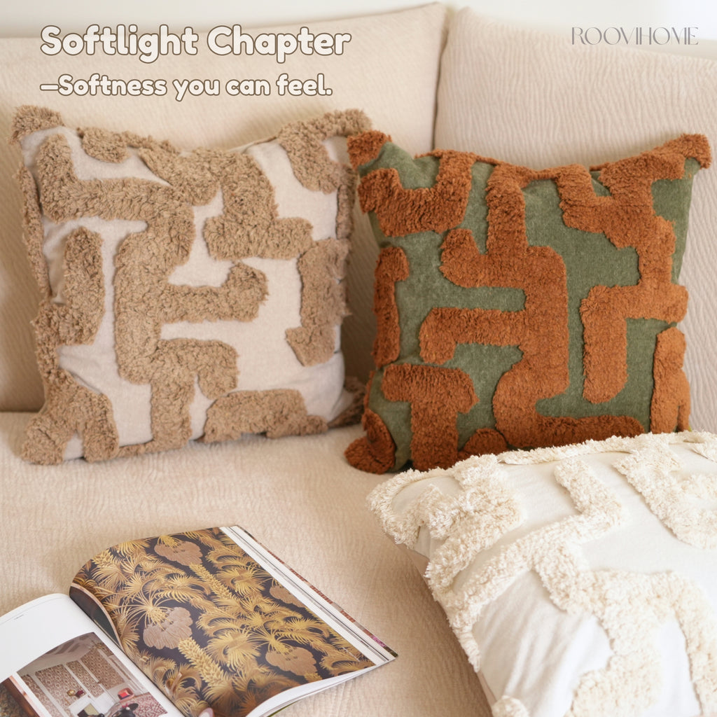 Softlight Chapter Muted Tone Geometric Tufted Cushions