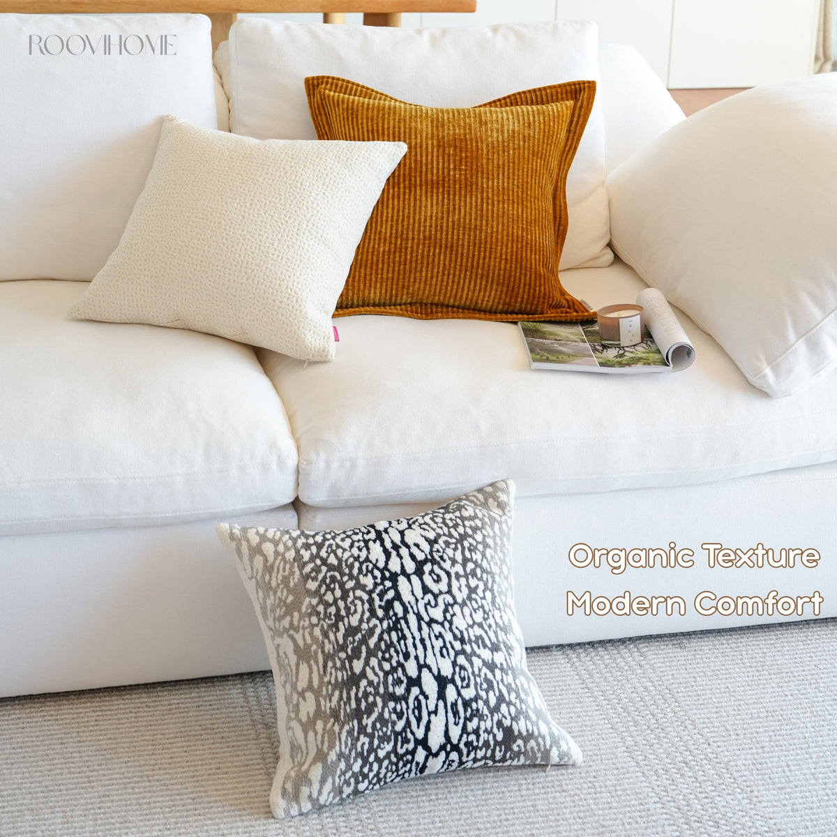 Ivory & Black Leopard Embroidery Cushion