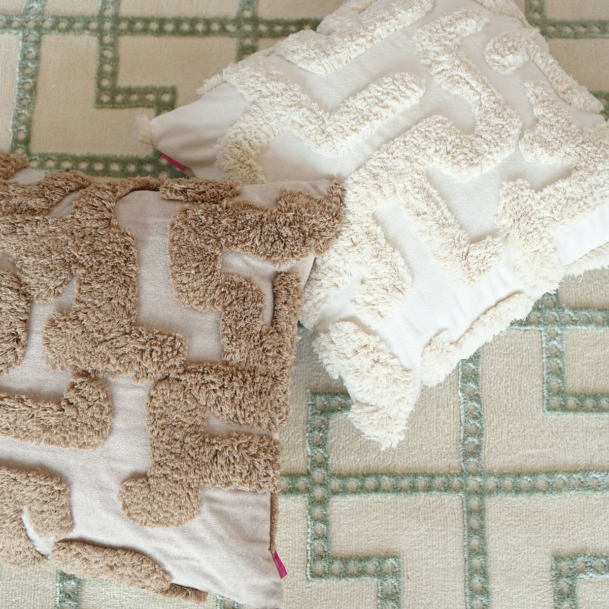 Softlight Chapter Muted Tone Geometric Tufted Cushions