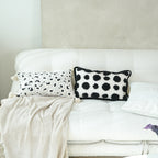 Black Tufted Dots Lumbar Cushion