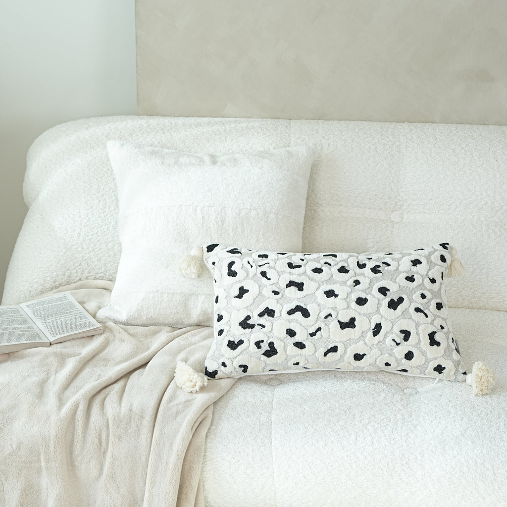 Black Tufted Dots Lumbar Cushion