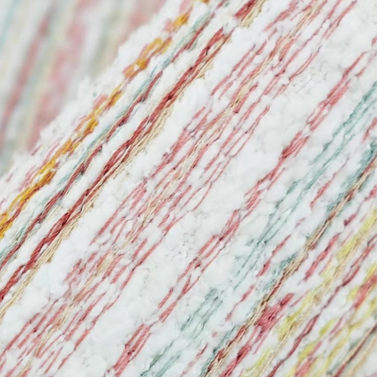 Sugar Pastel Embroidered Striped Cushion