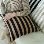 Chenille Striped Throw Pillow / Cushion Cover • Retro Modern Style • Sofa Cushion for Living Room • Home Decor | RooviHome Retro Line Collection
