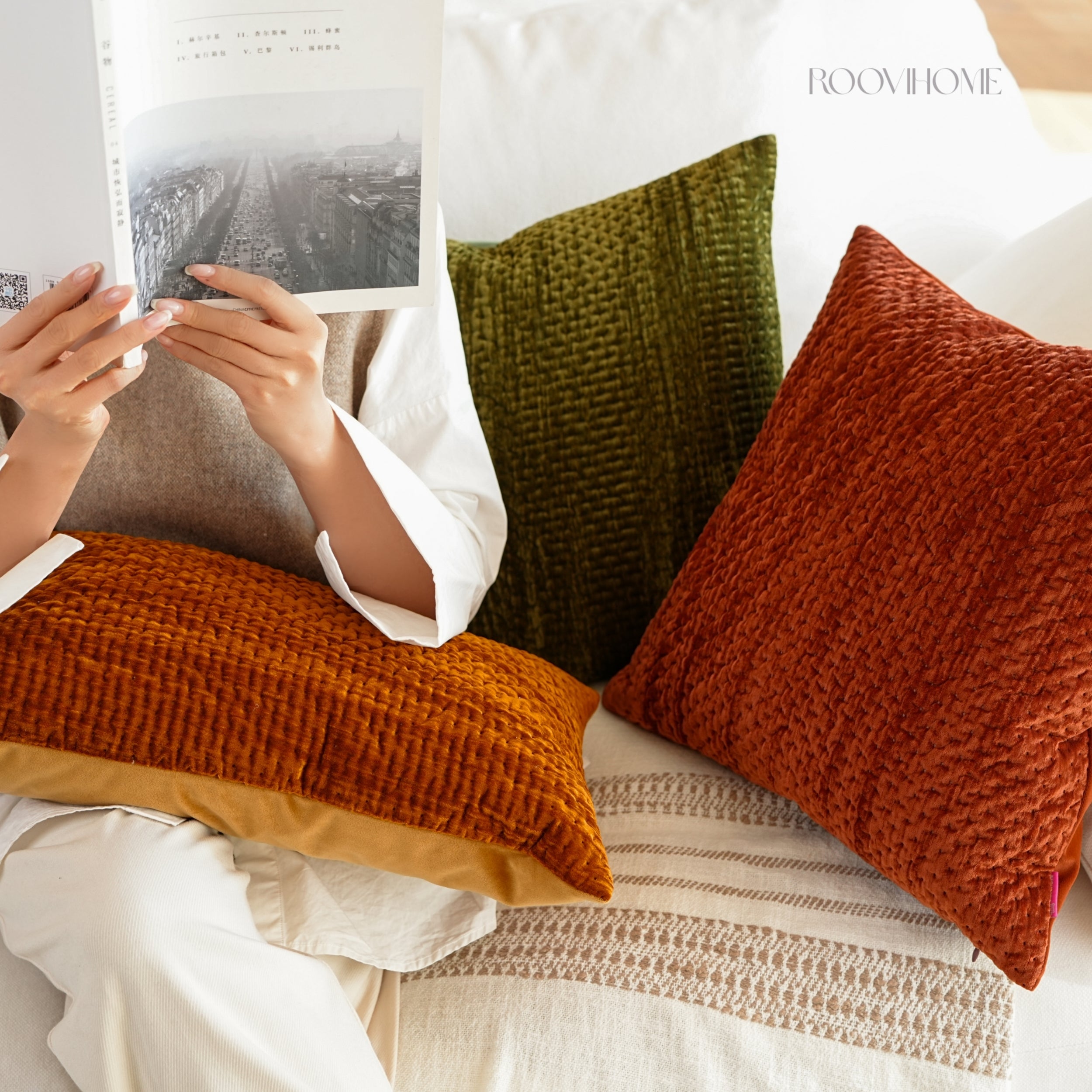 Velvet Aura Quilted Cushions