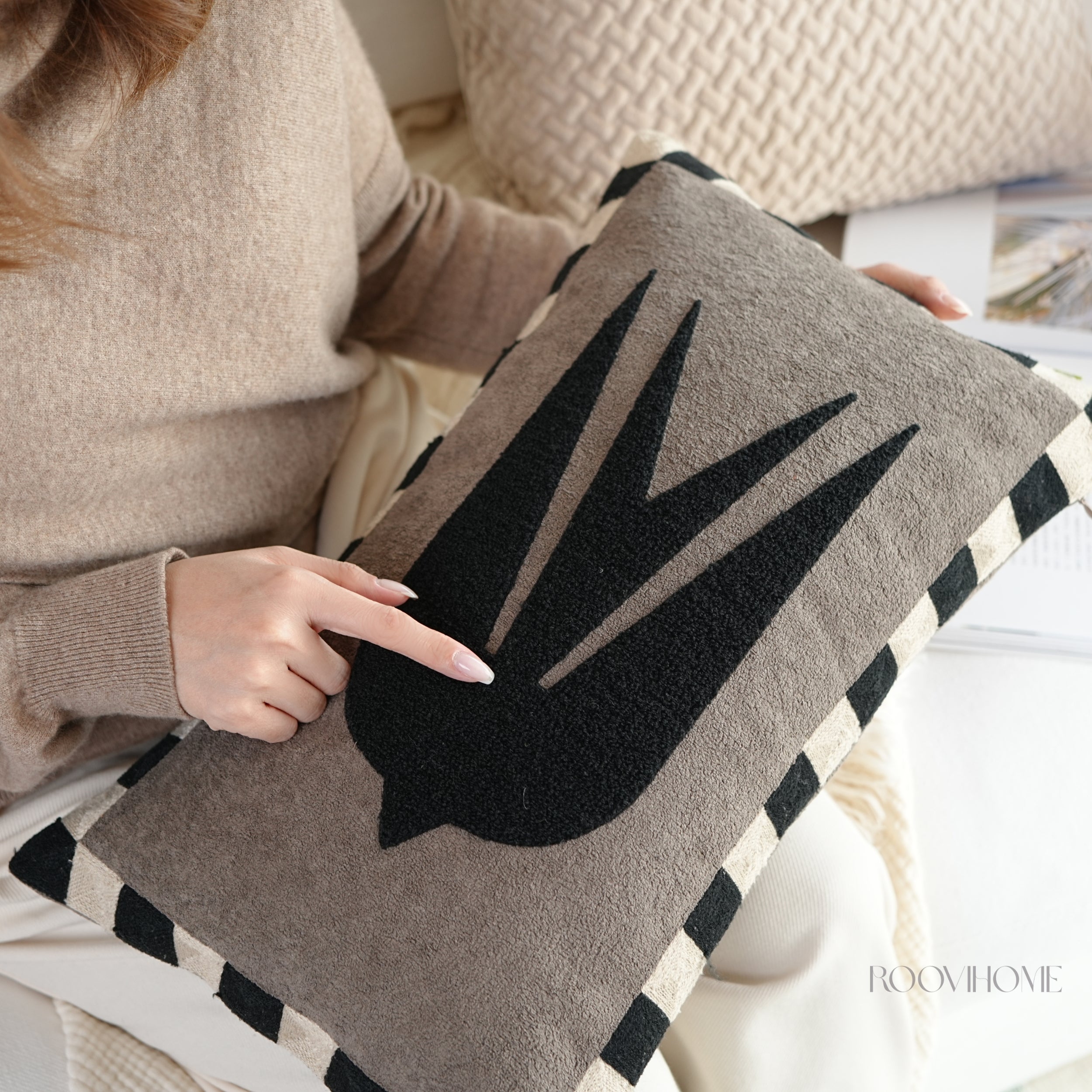 Modern Tale Embroidered Cushion