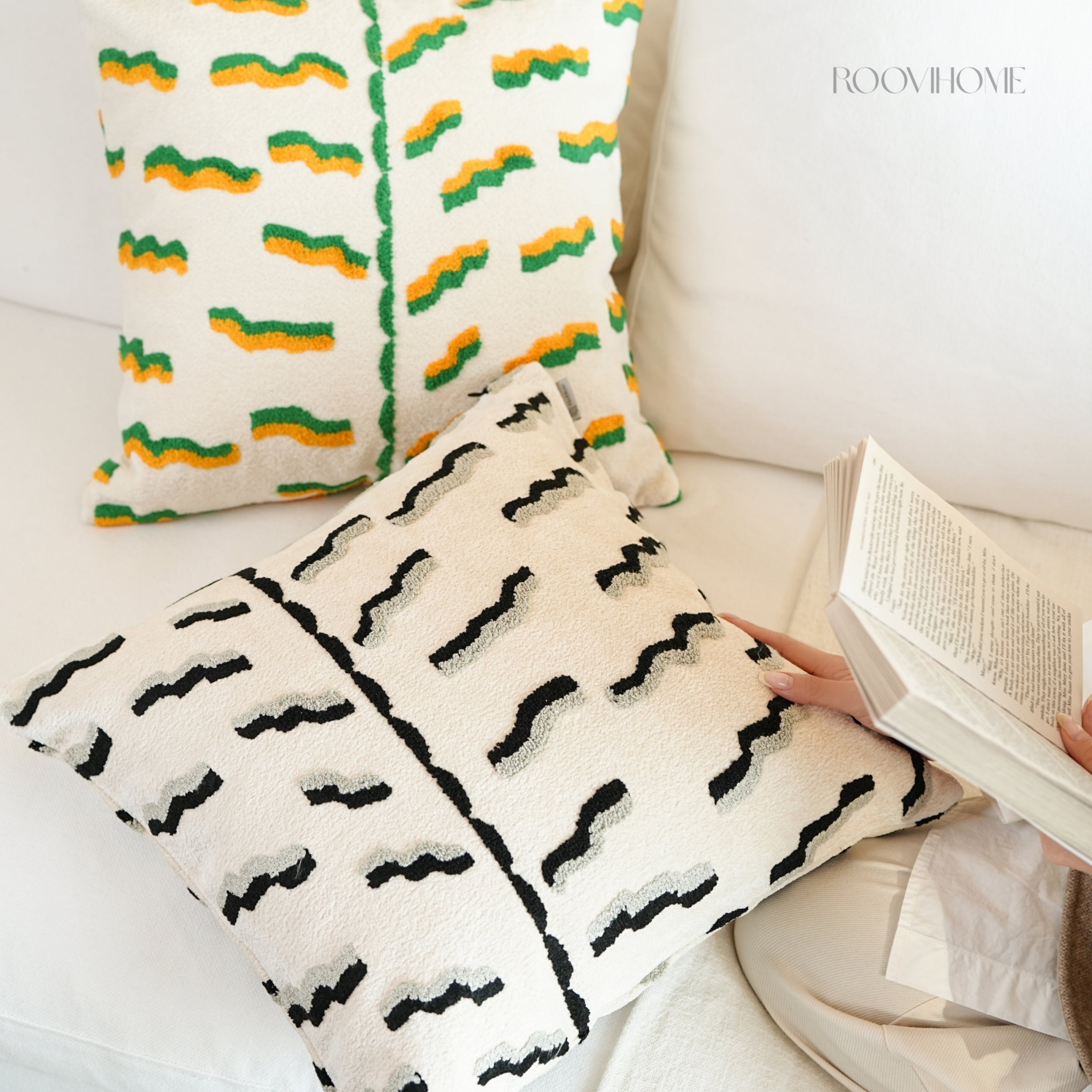 Soft Territory Playful Tiger 3D Embroidered Cushions