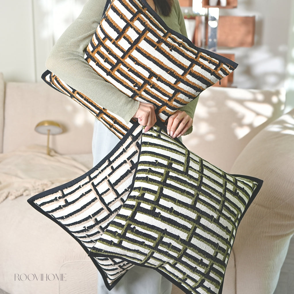 Mid-century Modern Geometric Stripes Decorative Cushions