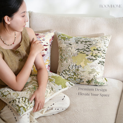 Art-Inspired Abstract Landscape Cotton-Linen Blend Cushions