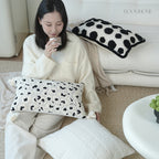 Textured Velvet Leopard Lumbar Cushion With Tassels