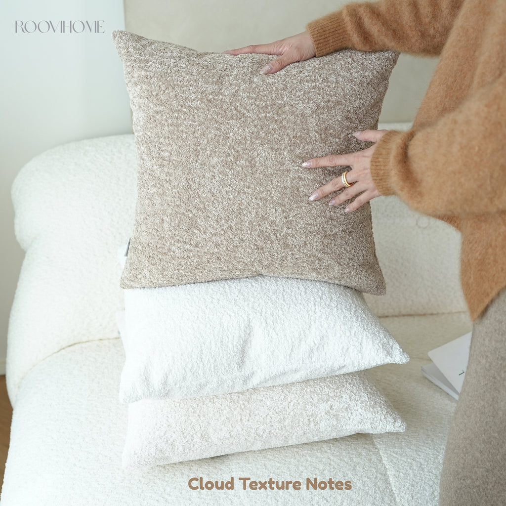 Solid Earthy Tone Teddy Bouclé Decorative Cushions