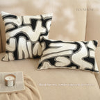 Monochrome Abstract Geometric Cushion