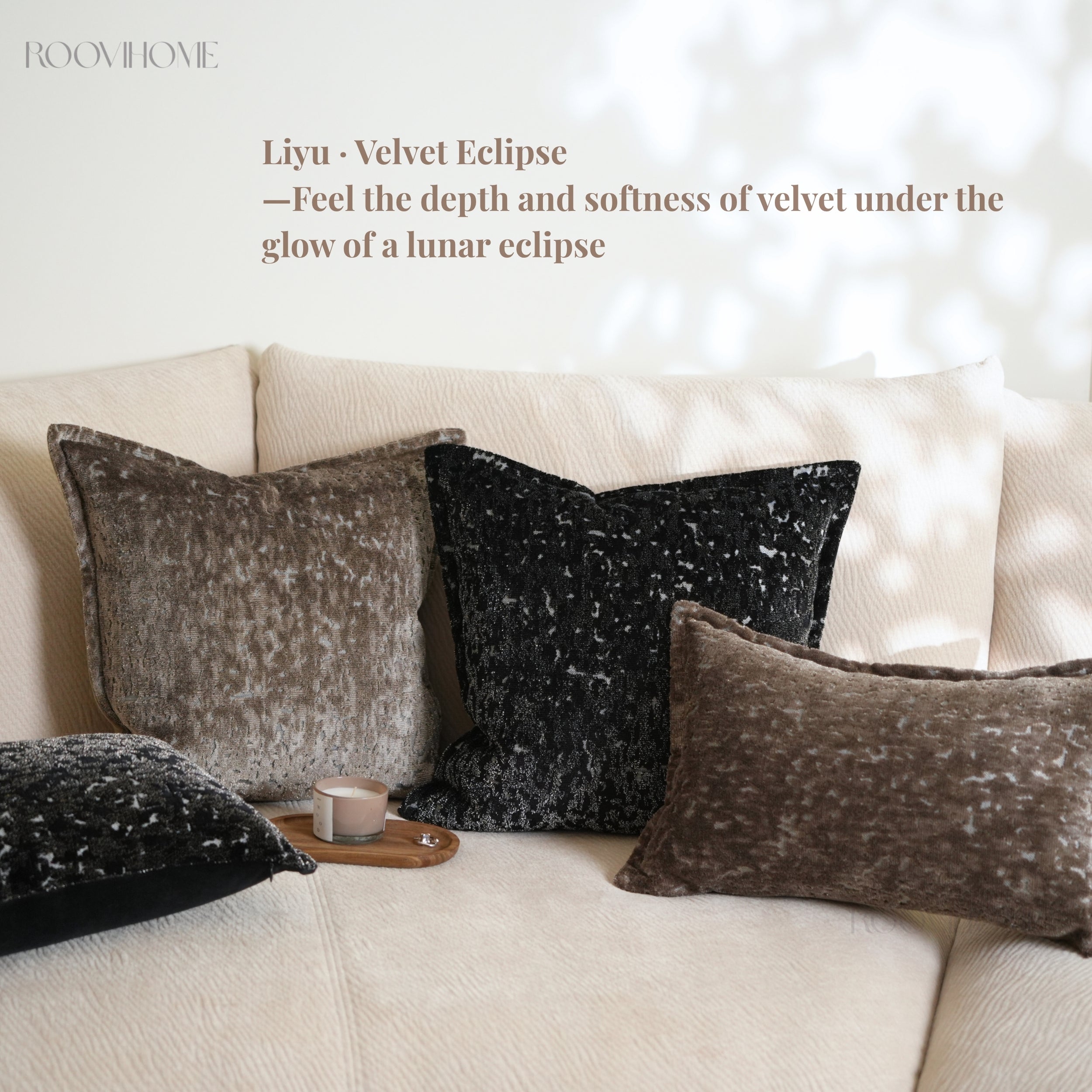 Velvet Eclipse Shimmer Textured Decorative Cushions