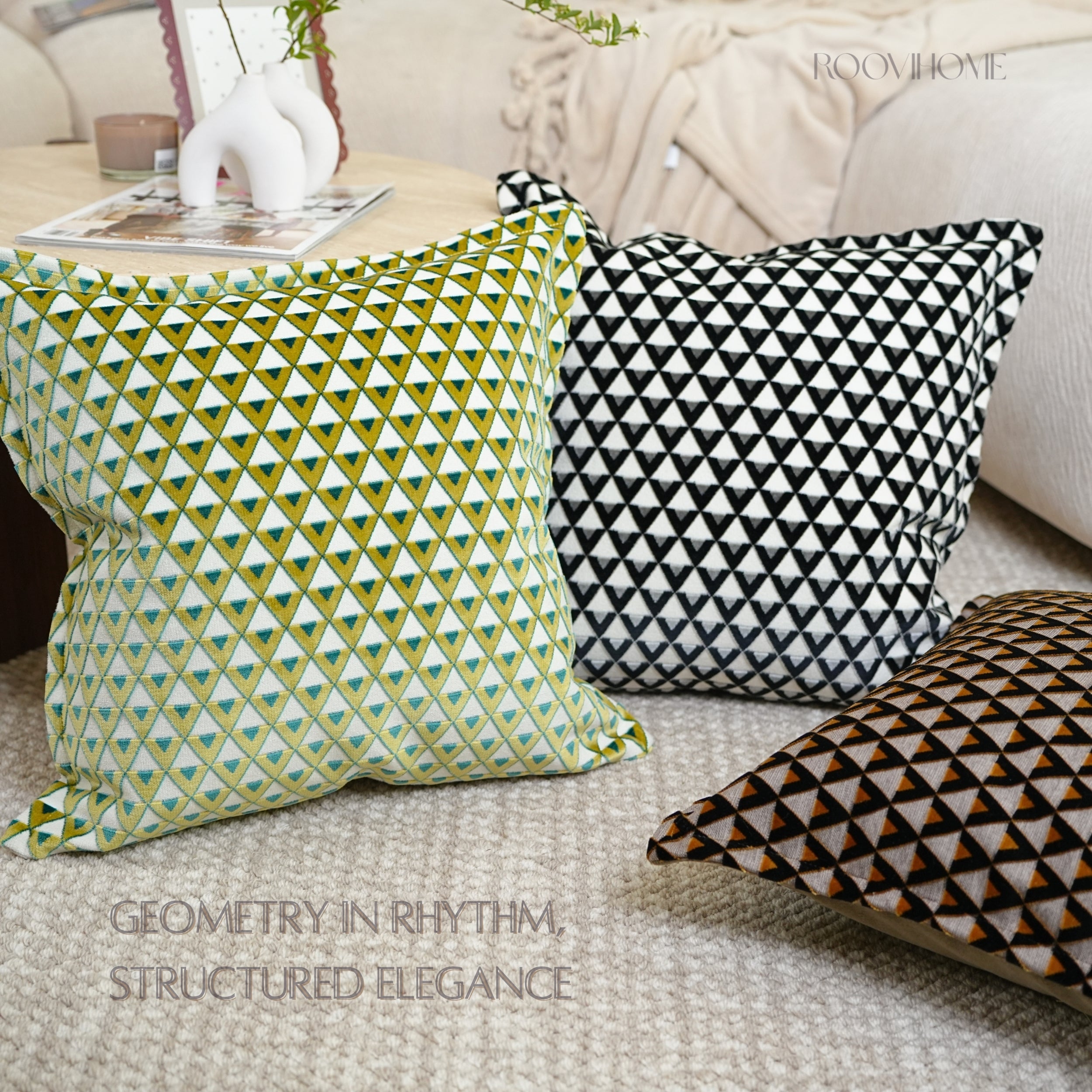 Geometry Rhythm Velvet Decorative Cushions