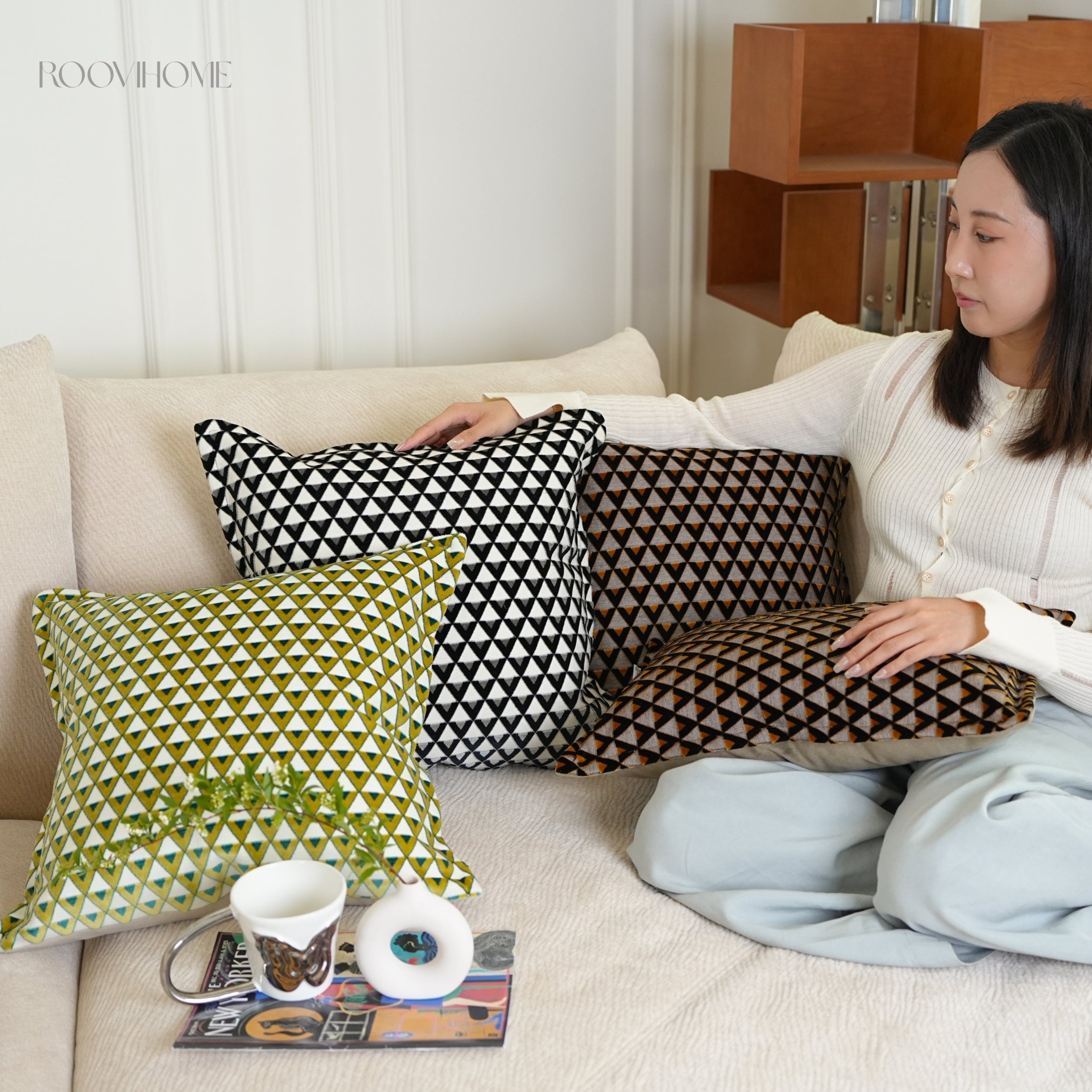 Geometry Rhythm Velvet Decorative Cushions