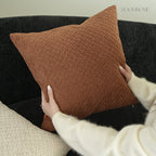 Mocha Weave Quilted Soft Chenille Decorative Cushions