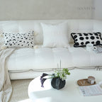 Textured Velvet Leopard Lumbar Cushion With Tassels