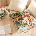 Aurora Abstract Print Velvet Cushion