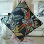 Jungle Wild Zebra & Giraffe Embroidery Cushions