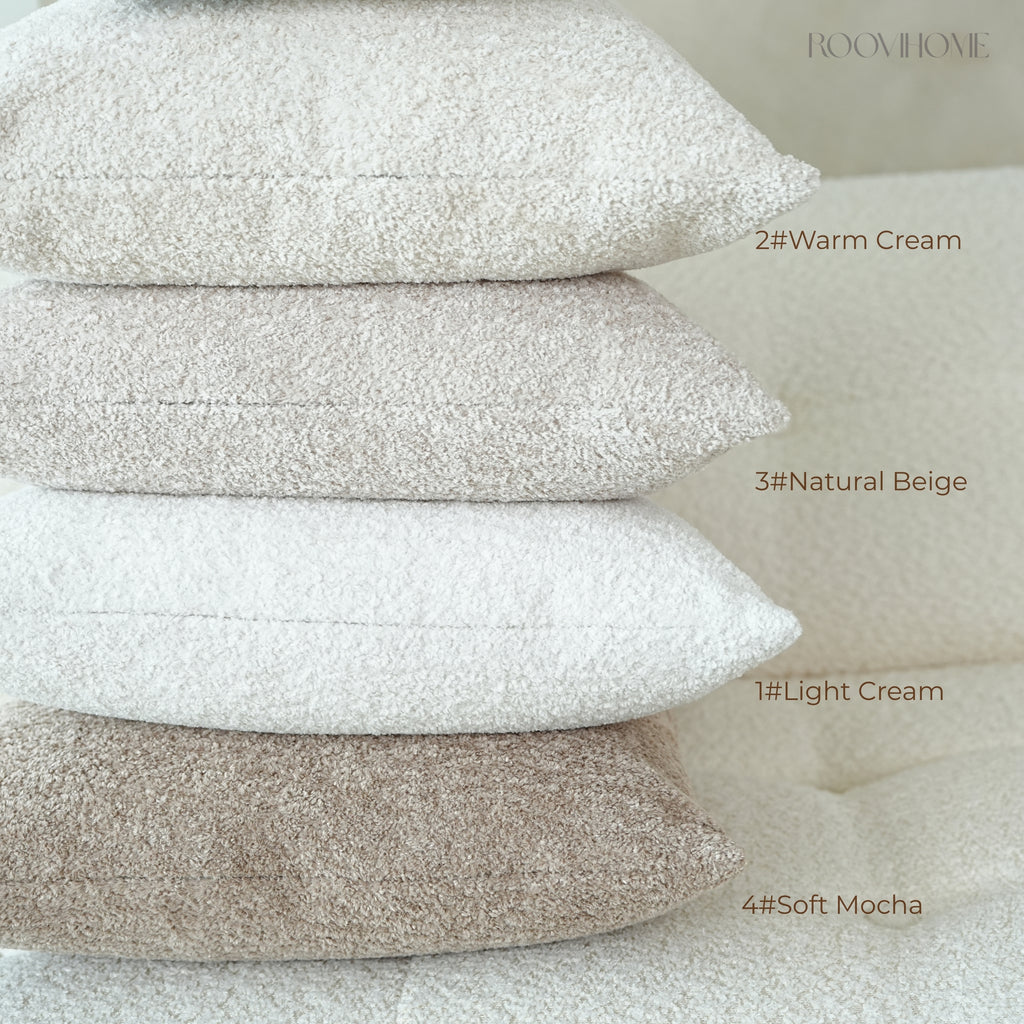 Solid Earthy Tone Teddy Bouclé Decorative Cushions