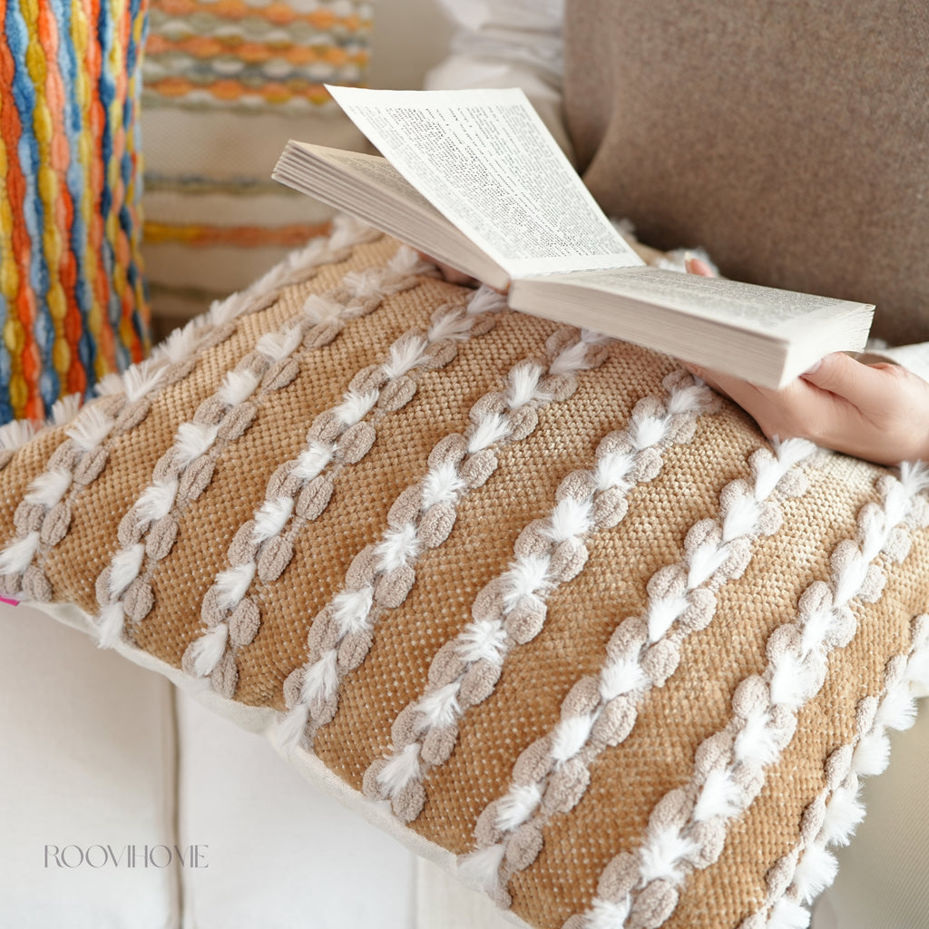 Chic Bazaar Colorful Bouclé Cushions with Tassels