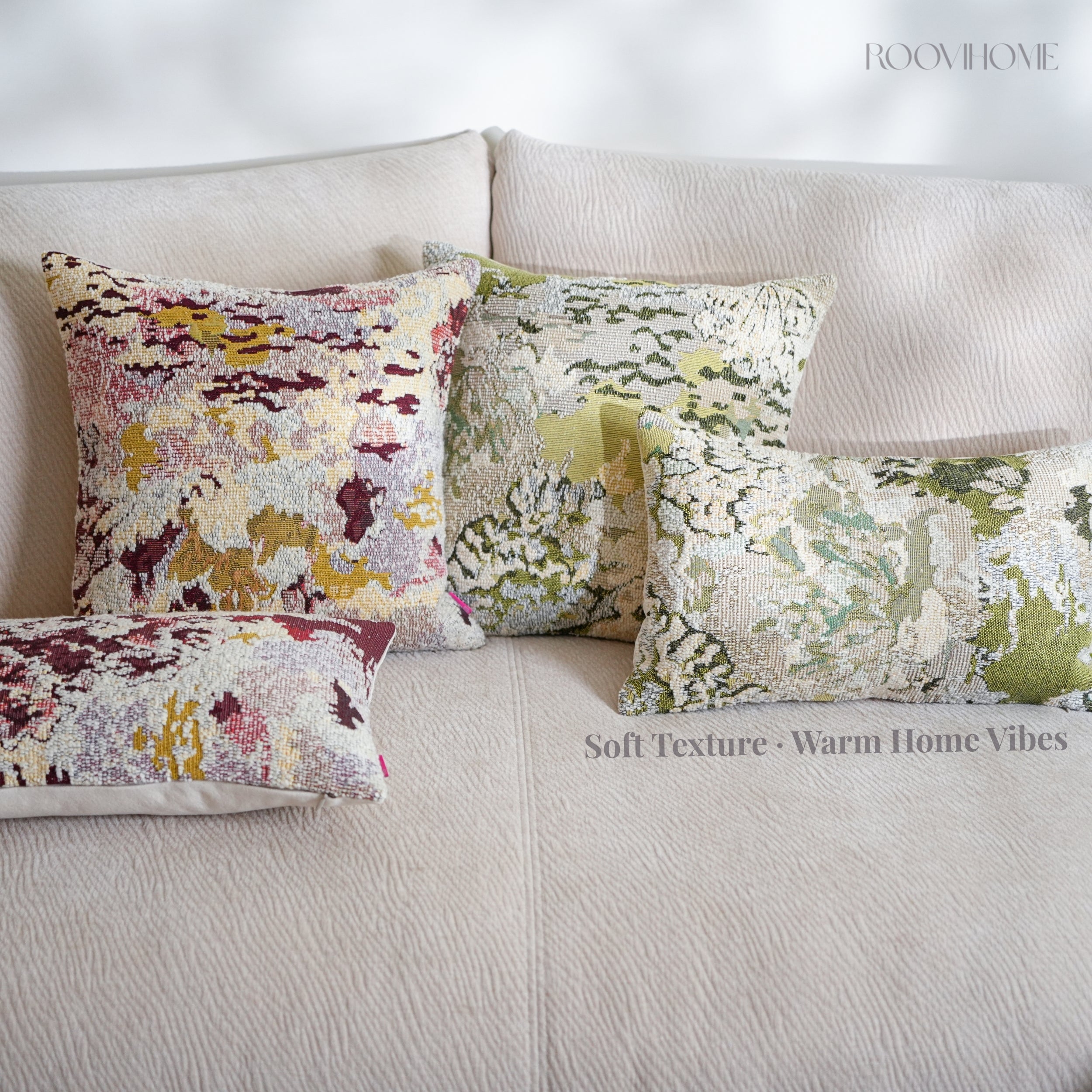 Art-Inspired Abstract Landscape Cotton-Linen Blend Cushions