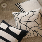 Geometric Tufted Embroidered Throw Pillow / Cushion Cover • Modern Earth Tones • Living Room Sofa Cushion • Home Decor| RooviHome Twilight Soft Shadows Series