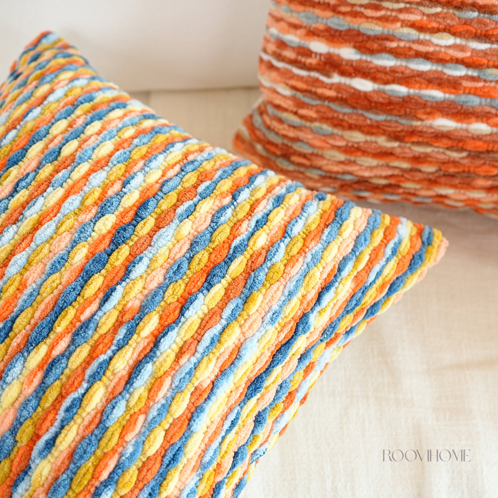 Chic Bazaar Colorful Bouclé Cushions with Tassels