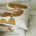 Cactus Embroidery Retro Botanical Throw Pillow