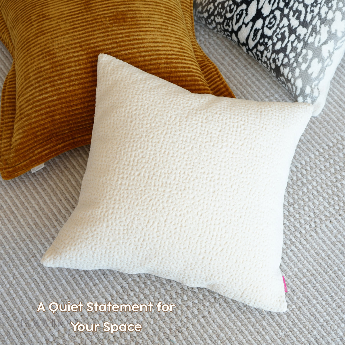 Ivory & Black Leopard Embroidery Cushion