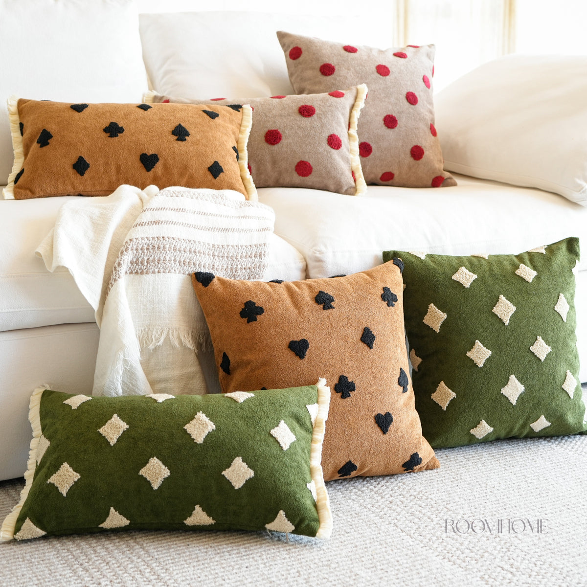 Embroidered Playful Motif Cushion