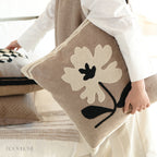 Muted Canvas Retro Floral & Vase Embroidery Cushions 50x50cm