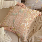 Velvet Garden Crinkle Velvet Floral Embroidered Decorative Cushions