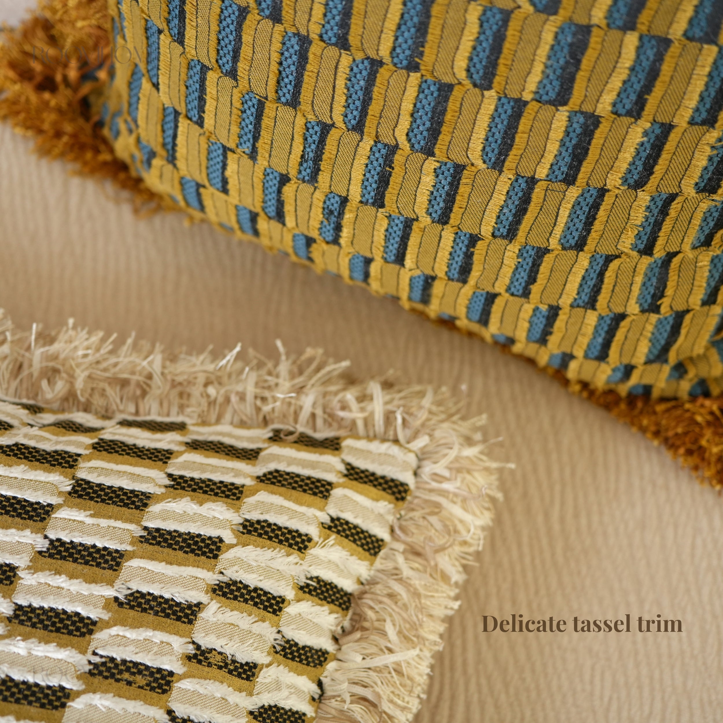 Retro Geometric & Floral Jacquard Cushions Combo