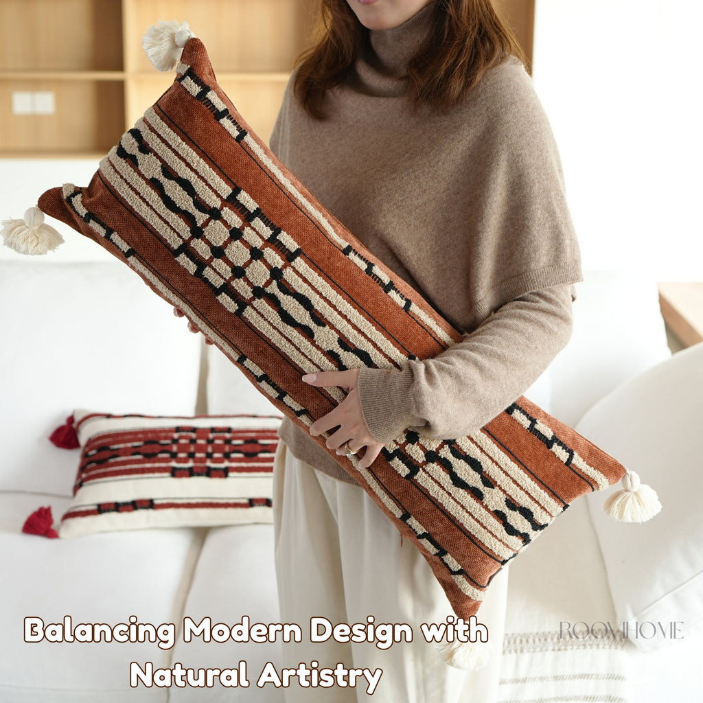 Tribe Echo Retro Embroidered Bolster Cushions