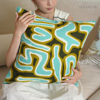 Teal Tones Art-Inspired Linen Cushions