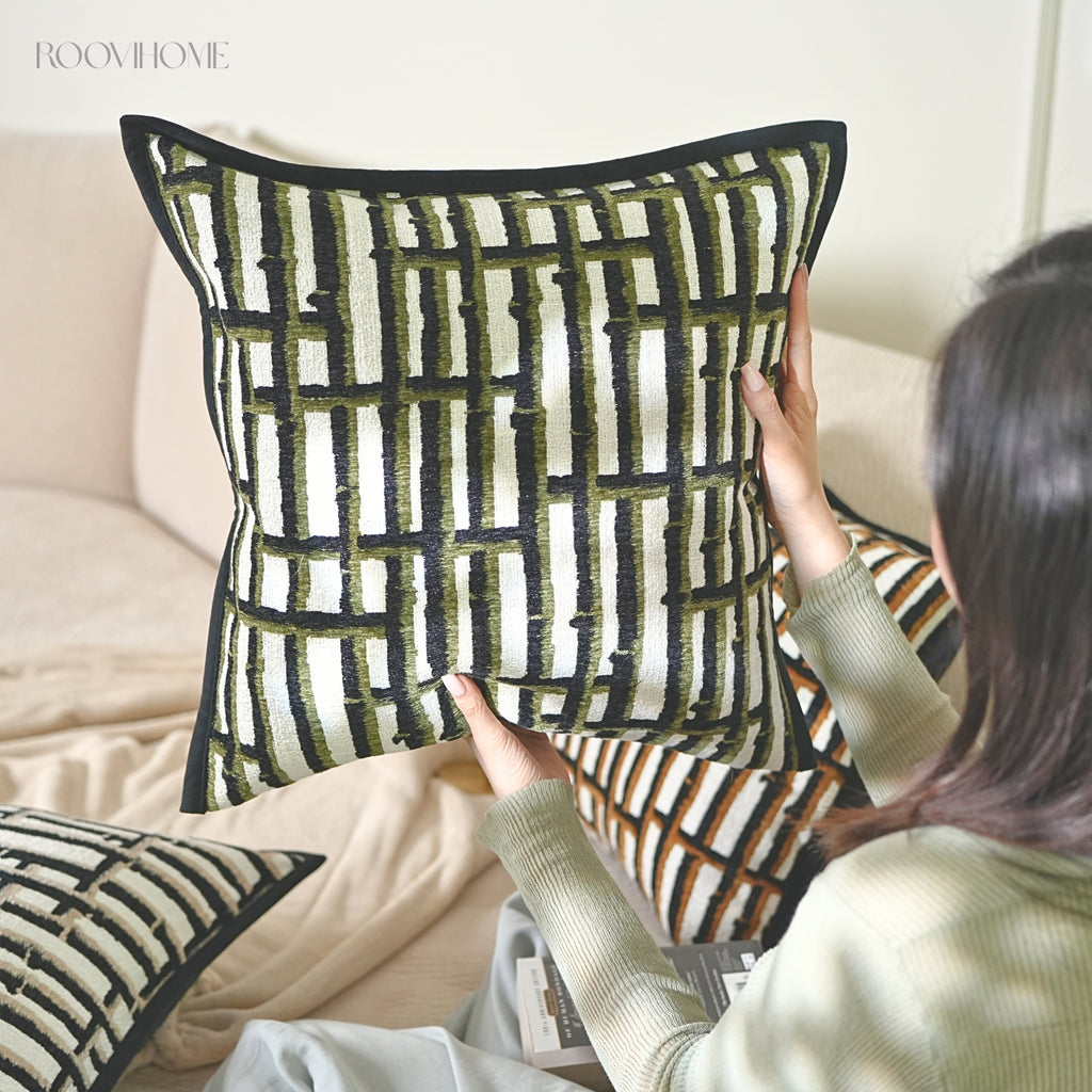 Mid-century Modern Geometric Stripes Decorative Cushions