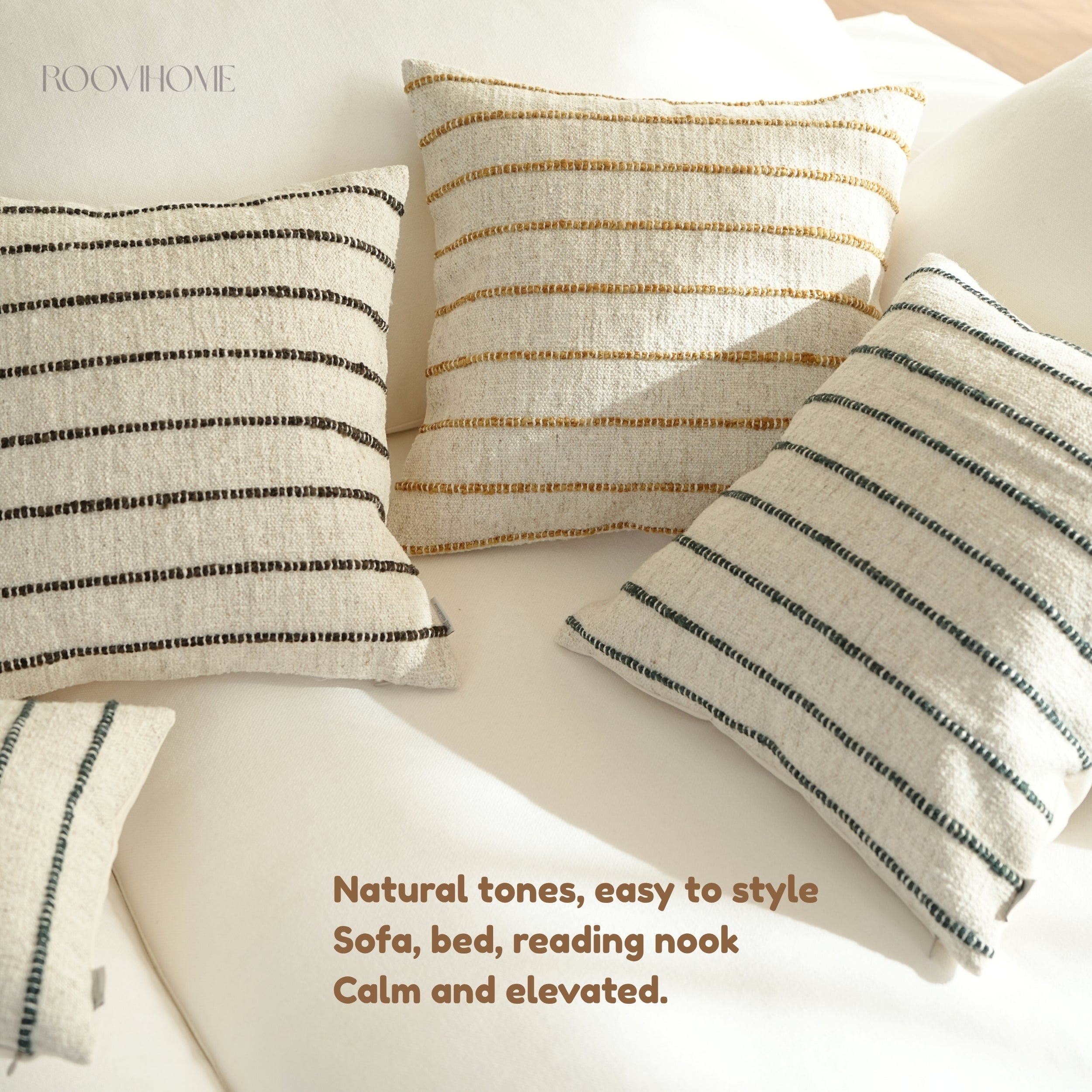 Raw Stripes Cotton-Linen Blend Cushions