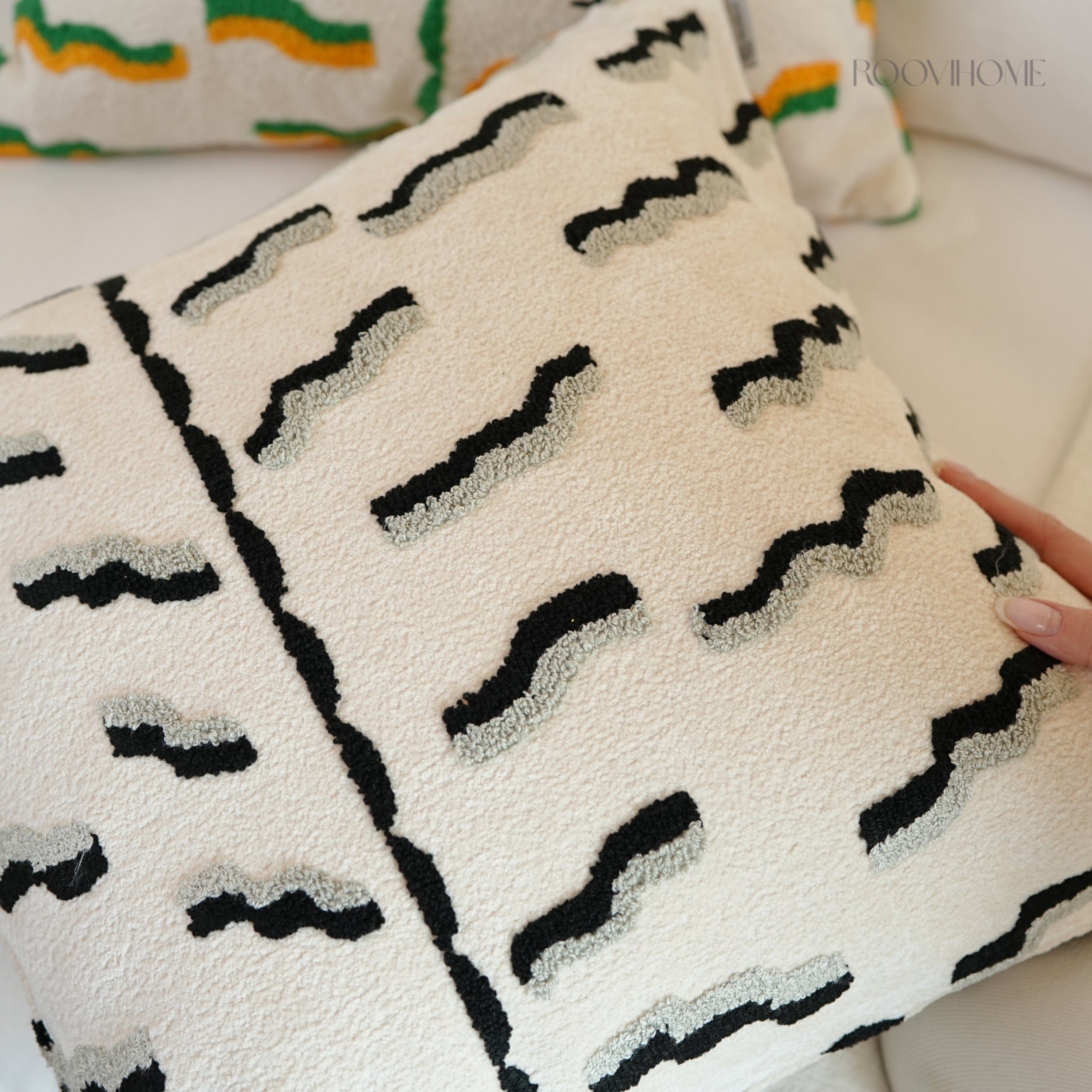 Soft Territory Playful Tiger 3D Embroidered Cushions