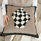 Muted Canvas Retro Floral & Vase Embroidery Cushions 50x50cm