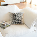 Ivory & Black Leopard Embroidery Cushion
