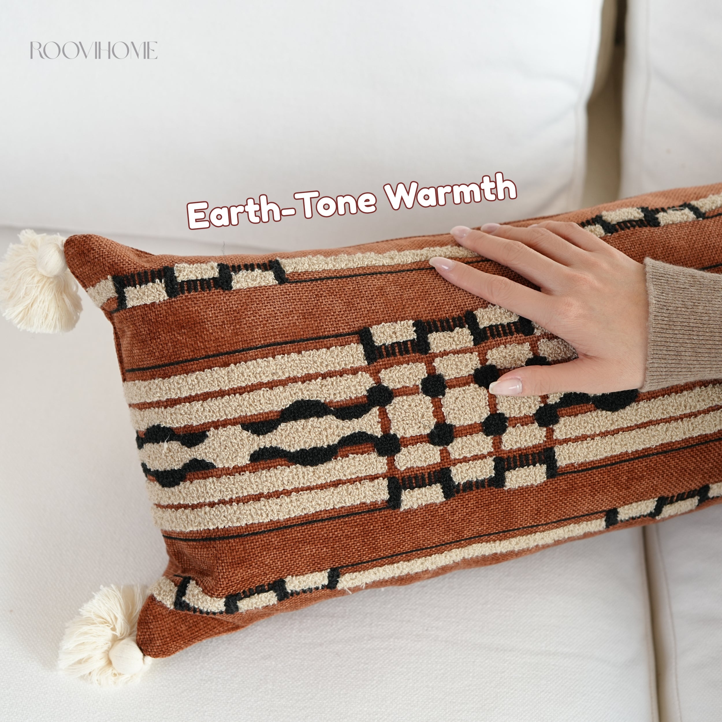 Tribe Echo Retro Embroidered Bolster Cushions