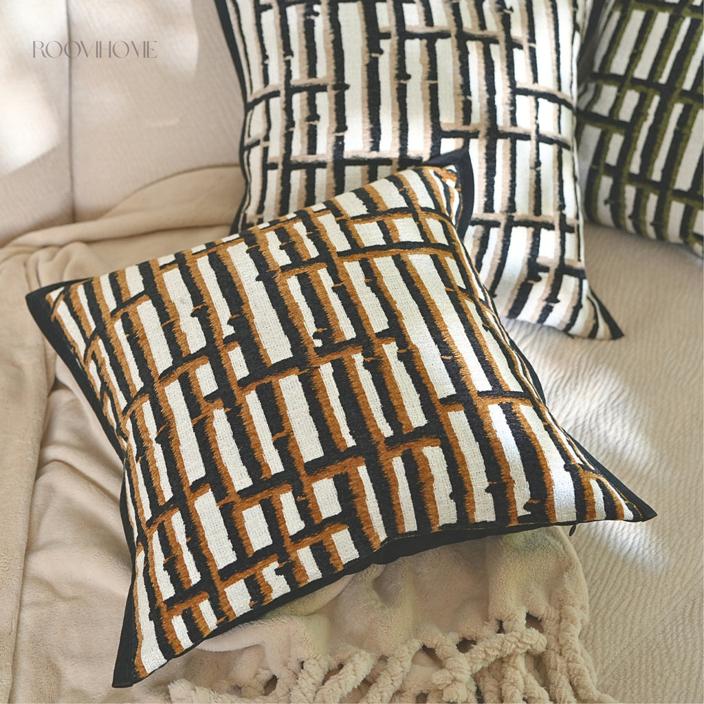 Mid-century Modern Geometric Stripes Decorative Cushions