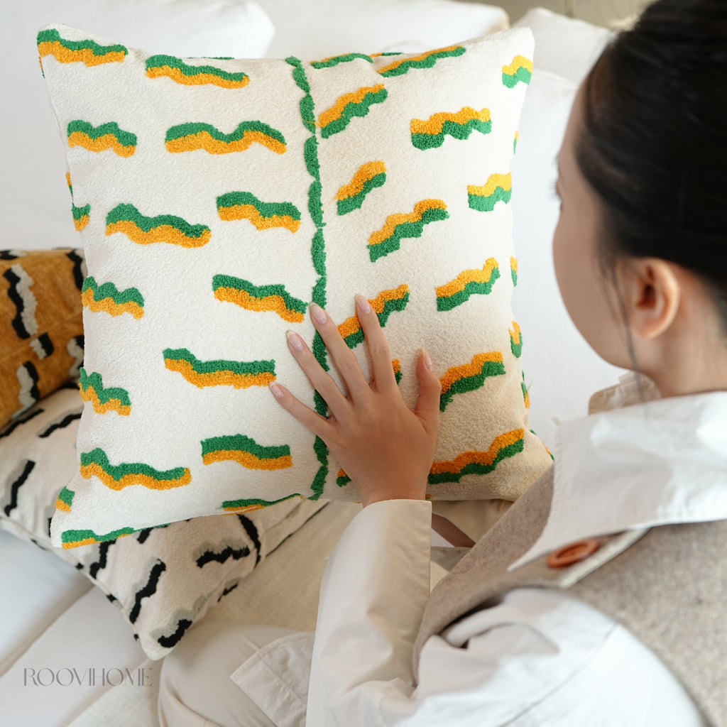 Soft Territory Playful Tiger 3D Embroidered Cushions