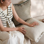 Hand-Fringed Herringbone Woven Decorative Cushions