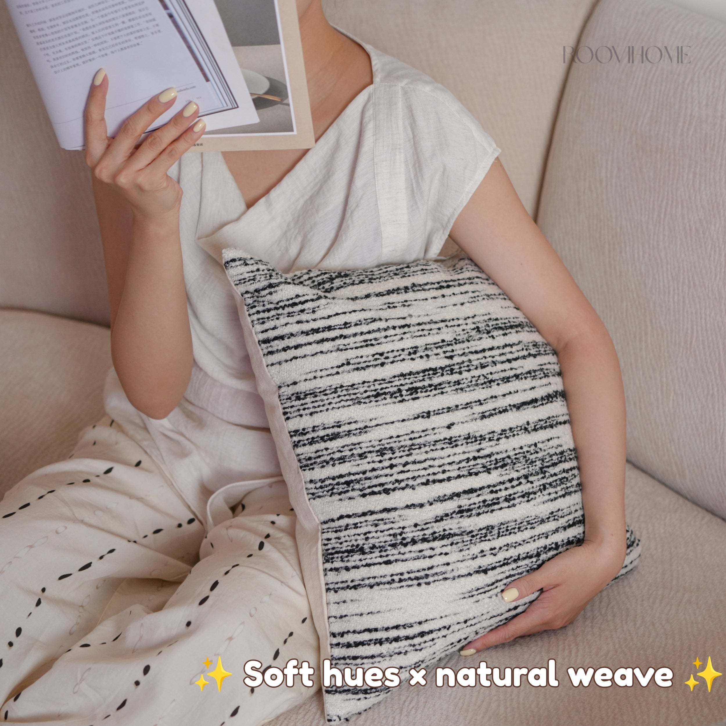 Muted Field Striped Cushion