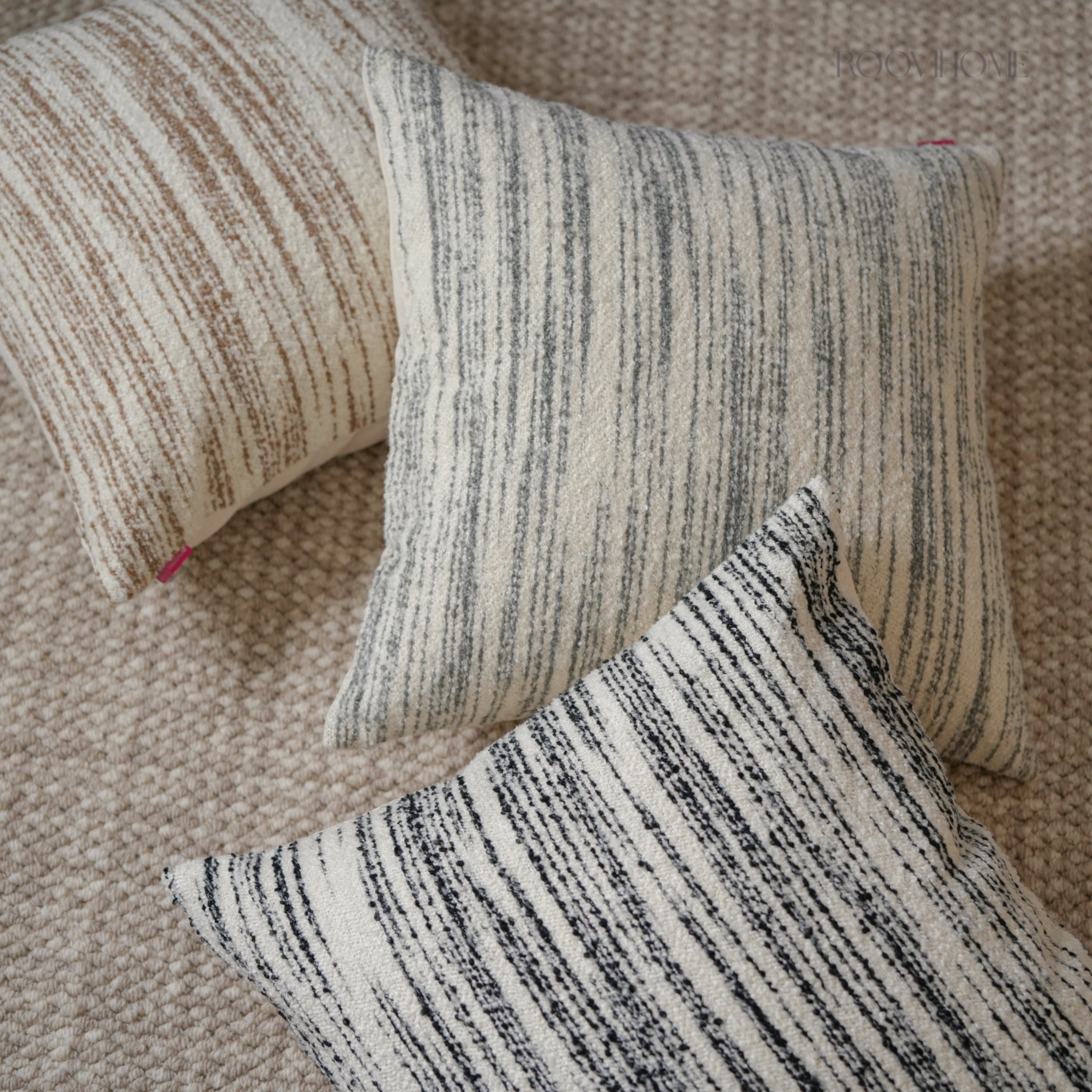 Muted Field Striped Cushion