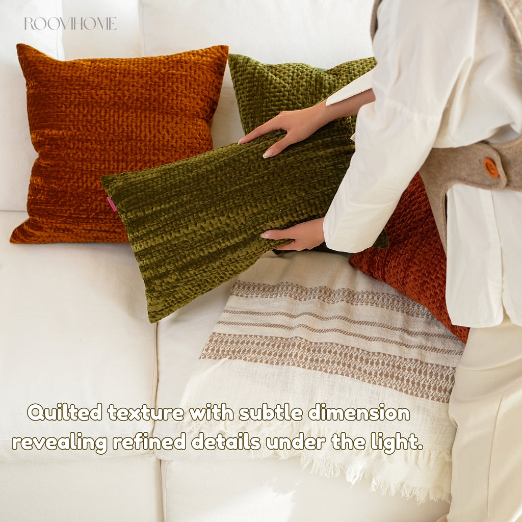 Velvet Aura Quilted Cushions